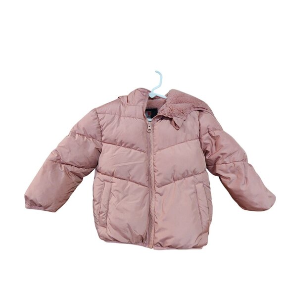 Kids SwissTech Pink Puffer Jacket With Hood 2T - Picture 1 of 3